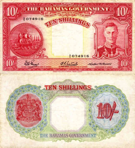 Bahamas - 10 shillings - 1936