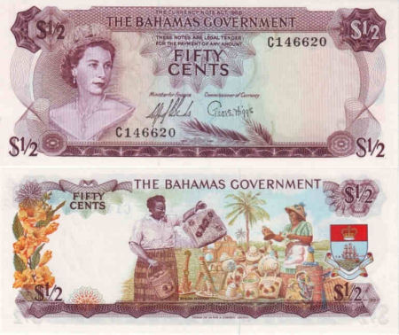 Bahamas - 1/2 dollar - 1965