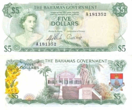 Bahamas - 5 dollars - 1965