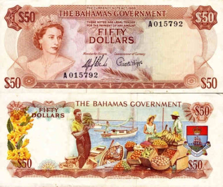 Bahamas - 50 dollars - 1965