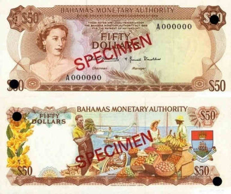 Bahamas - 50 dollars - 1968