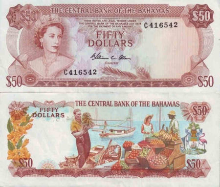 Bahamas - 50 dollars - 1974