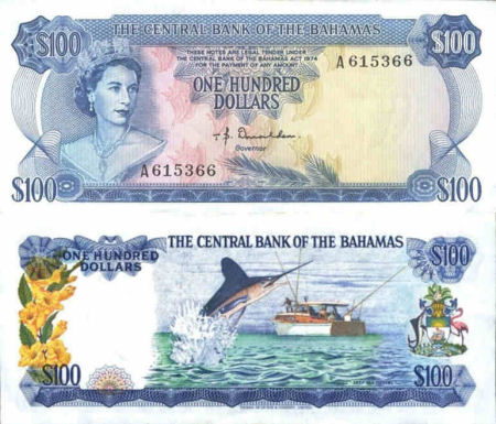 Bahamas - 100 dollars - 1974