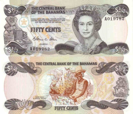 Bahamas - 1/2 dollar - 1974