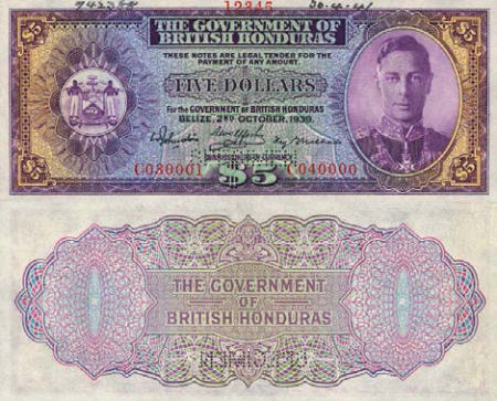 British Honduras - 5 dollars - 1939-1942