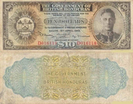 British Honduras - 10 dollars - 1939-1942