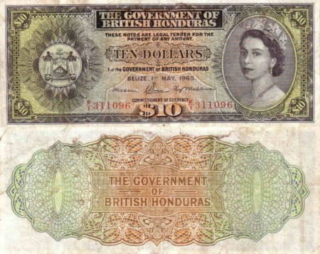 British Honduras - 10 dollars
