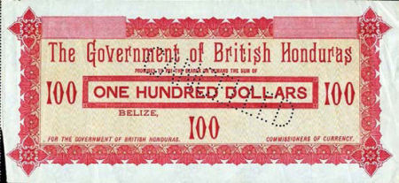 British Honduras - 100 dollars