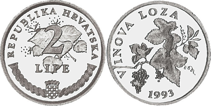 Croatia - 2 lipe - 1993-2015 | Croatian inscription 