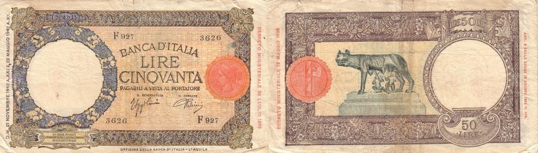 Italy - 50 lire - 1942-1943