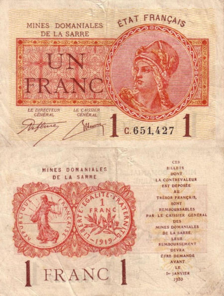 Saar - 1 franc