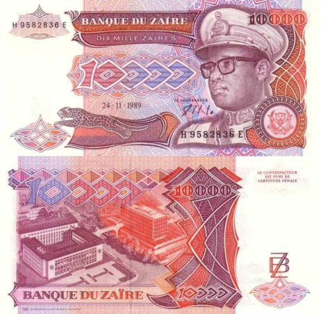 Zaire - 10,000 zaires - 24.11.1989