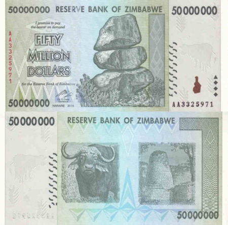 Zimbabwe - 50,000,000 dollars - 2008